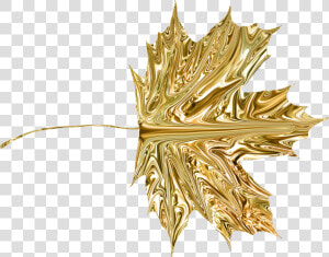 Leaf  Gold  Transparent  Element  Scrapbook  Decoration   Gold Maple Leaf Transparent  HD Png Download