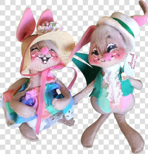 Vintage Annalee Mr And Mrs Easter Bunny Dolls Www   Stuffed Toy  HD Png Download