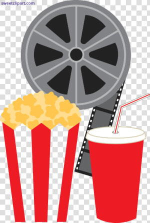 Popcorn Soda And Movie Clipart Transparent Png   Clip Art Movie Reel  Png Download