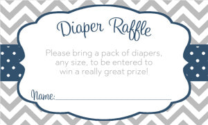 Chevron Stripes And Polka Dots  Navy  Diaper Raffle   Baby Shower  HD Png Download