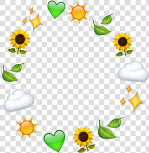  leaf  emoji  flower  sun  heart  cloud  aesthetic   Cartoon Flower Aesthetic  HD Png Download