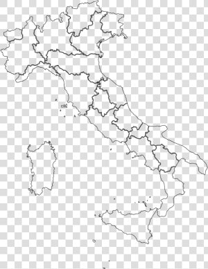 Italy Map Outline Regions  HD Png Download