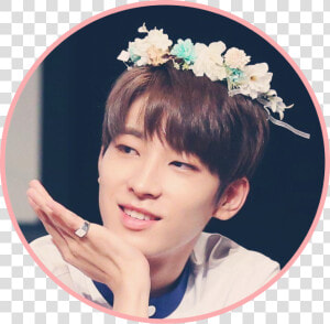 Wonwoo Svt Svtwonwoo Seventeen Flowercrown Freetoedit   Wonwoo With Flower Crown  HD Png Download