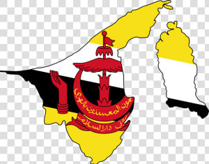 Brunei Map And Flag  HD Png Download