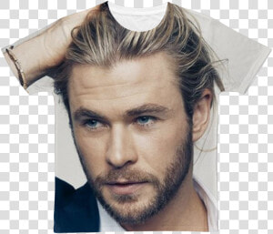 Chris Hemsworth ﻿classic Sublimation Adult T shirt   Fine Hair Men Long  HD Png Download