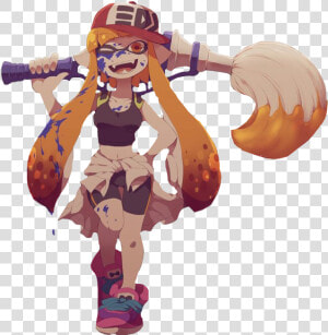 Inkling Orange   Splatoon Inkling Art  HD Png Download