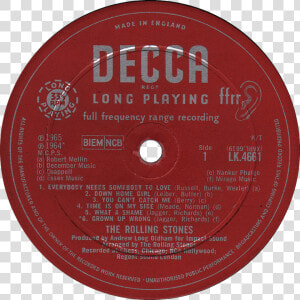 Decca Lk4661 Rolling Stones Label   Decca The Rolling Stones  HD Png Download