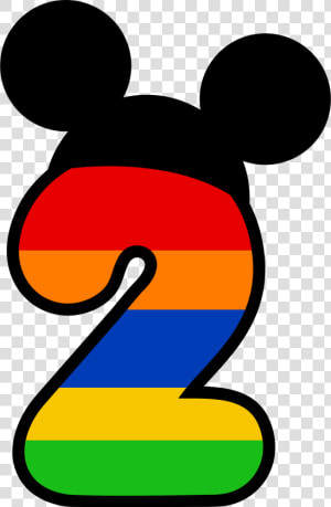 Transparent Mickey Mouse Birthday Clipart   Numero 2 Mickey Mouse  HD Png Download