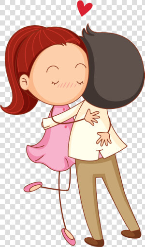 Pictures Of A Cartoon Man   Cartoon Boy And Girl Hugging  HD Png Download