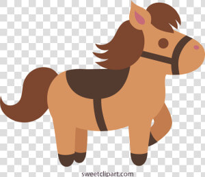 Cute Brown Horse 2 Clip Art   Horse Clipart Cute  HD Png Download