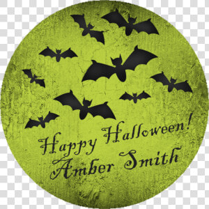 Bat Moon Happy Halloween Stickers Or Favor Tags   Batman  HD Png Download