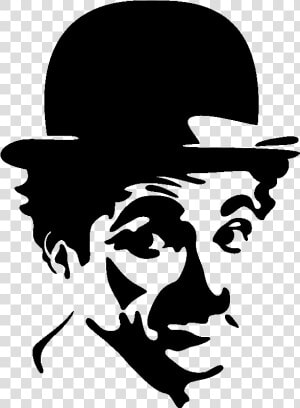 Stickers Muraux Cinéma   Charlie Chaplin Face Silhouette  HD Png Download