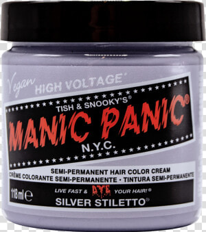 Manic Panic Silver Stiletto On Brown Hair  HD Png Download