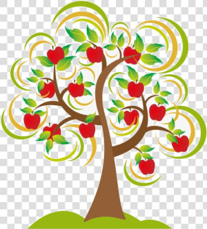 Transparent Apple Tree Clipart   Transparent Cartoons   Clipart Apple Tree Drawing  HD Png Download