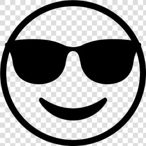 Emoticon Smiley Sunglasses Emoji Free Download Png   Emoji Clipart Black And White  Transparent Png