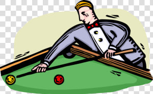 Vector Illustration Of Sport Of Billiards Player Plays  HD Png Download