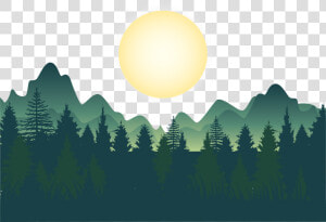 Night Deep Forest Mountains Vector Png Download   Mountain Forest Vector Png  Transparent Png