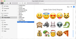 The Font Book Window Showing The Apple Color Emoji   Apple Emoji Font  HD Png Download