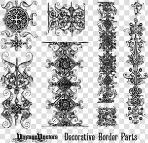 Decorative Border Parts Kit � Vintage Vectors   Vintage Medieval Border  HD Png Download