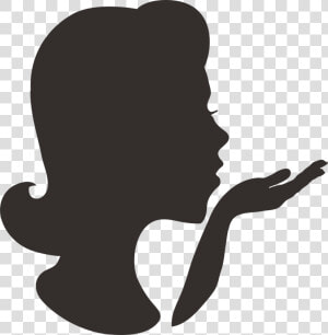 Woman Blowing Kiss Silhouette Svg Cut File   Woman Blowing Kiss Silhouette  HD Png Download