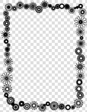 Flower Frame Clipart   Flower Border Clipart Black And White  HD Png Download