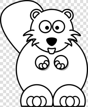 Beaver Black White Line 555px   Beaver Clipart Free Black And White  HD Png Download