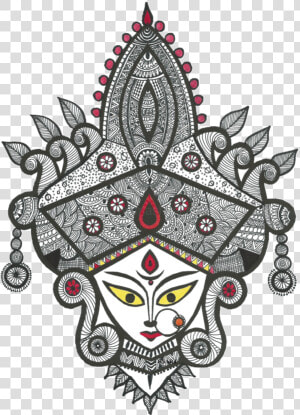 Durga Drawing Maa   Durga Maa Art Png  Transparent Png