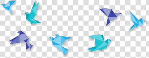 Blue Origami Birds Png Download   Origami Birds Transparent Background  Png Download