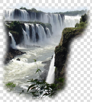 Waterfall Painting River Stream Water Resources   Iguazu Falls  HD Png Download