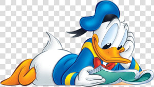 Donald Duck Png   Donald Duck Read Book  Transparent Png