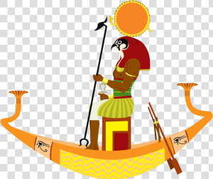 Ancient Egypt Clip Art   Ra Egyptian God Boat  HD Png Download