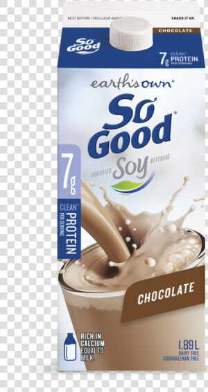 Earths Own Chocolate Soy Milk Plant Based Milk So Good   So Good Vanilla Soy Milk  HD Png Download