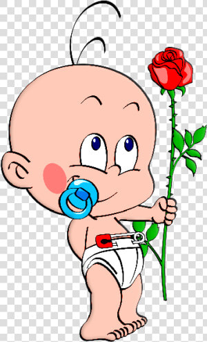 Cute Baby With Flowers Cartoon Cliprt Imagesre On   Cute Baby With Flowers Cartoon  HD Png Download