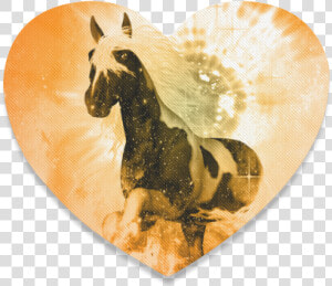 Running Horse Heart Coaster   Stallion  HD Png Download