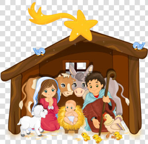 Nativity Scene cartoon clip Decoration interior   Nacimiento De Jesus Animado  HD Png Download