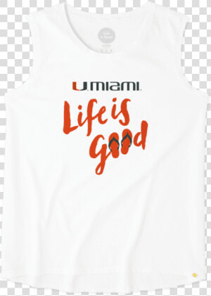 Women S University Of Miami Flip Flops Muscle Tee   University Of Miami  HD Png Download