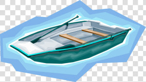 Vector Illustration Of Rowboat Or Row Boat Watercraft   Dinghy  HD Png Download