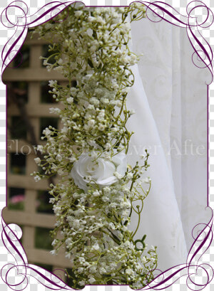 Silk Artificial White Rose And Baby S Breath Wedding  HD Png Download