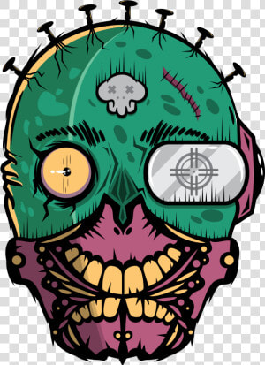 Transparent Zombie Clipart   Skull Illustration Vector On Behance  HD Png Download