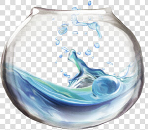 Aquarium Drawing Marine Mammal   Water In A Fish Bowl Drawing  HD Png Download