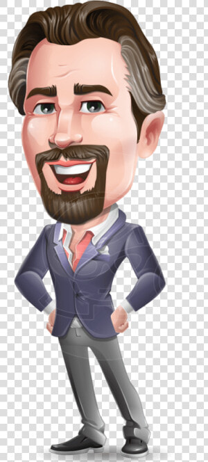 Cartoon Businessman With Goatee Beard Vector Character   Business Man Beard Vector  HD Png Download