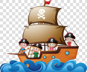 Pirate Ship Clip Art Baby   Pirate Border  HD Png Download