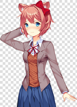 Neko Ddlc Medianeko   Doki Doki Literature Club Sayori  HD Png Download