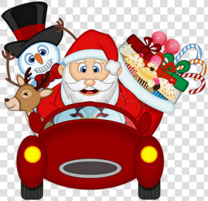 Père Noël Png  Tube   Santa Claus Driving Car  Transparent Png