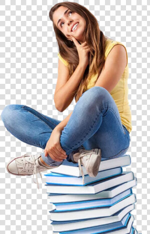  student  girl  books  school  sitting  woman  people   Imagem De Estudante Em Png  Transparent Png