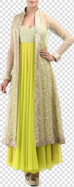 Jacket Frock Suit Png Background   Long Anarkali Long Net Jacket  Transparent Png