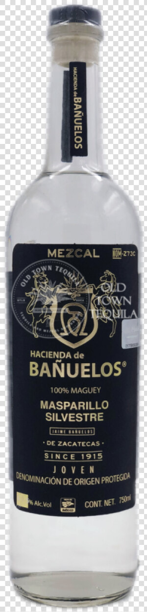 Hacienda De Banuelos Masparillo Silvestre Joven Mezcal   Glass Bottle  HD Png Download