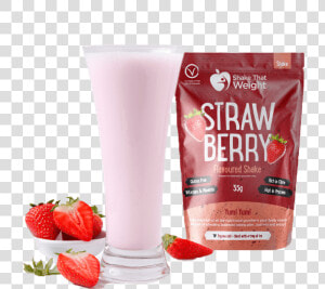 Strawberry Diet Protein Shake In Glass With Sachet   Diet Shakes  HD Png Download