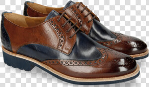 Derby Shoes Amelie 3 Wood Navy   Leather  HD Png Download