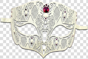 White Series Diamond Design Laser Cut Venetian Masquerade   Mask  HD Png Download